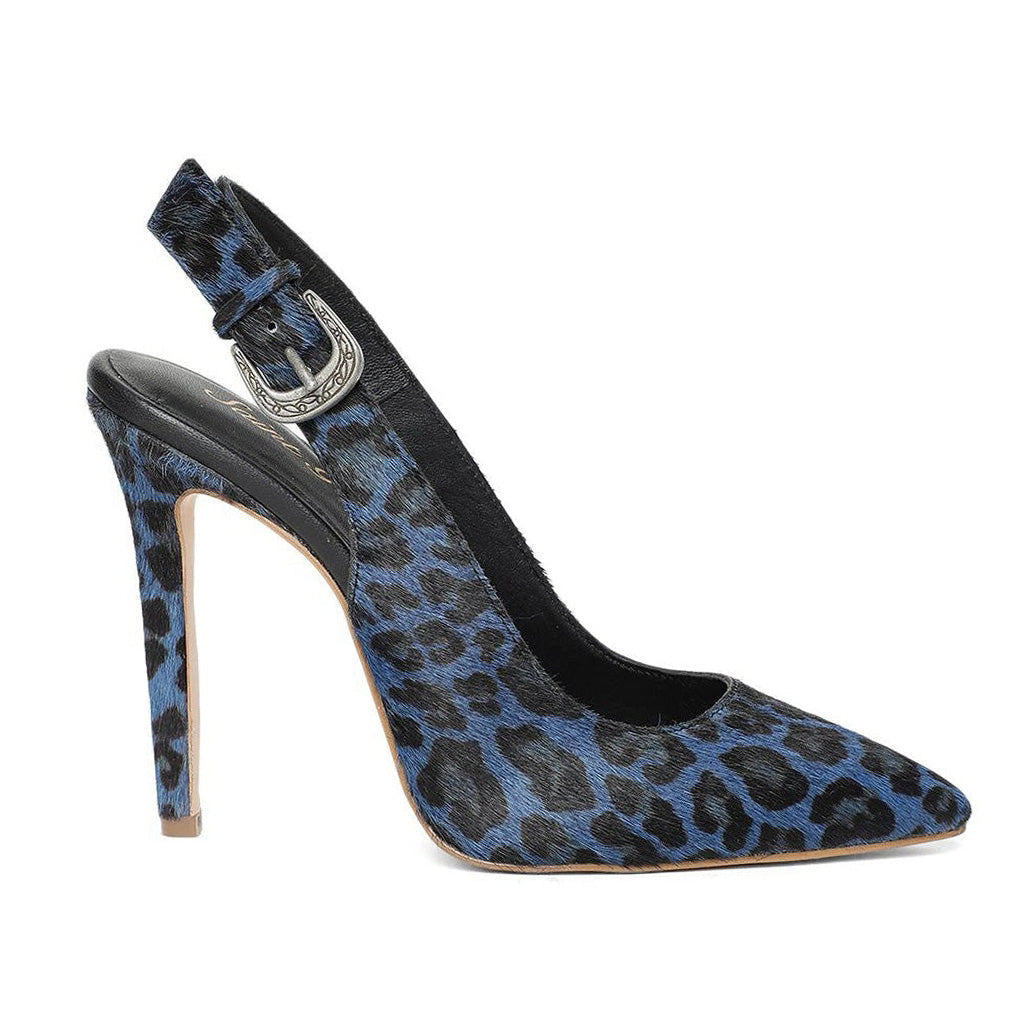 Blue leopard outlet print heels