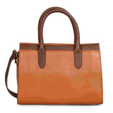 Favore Brown Leather Structured Handheld Bag