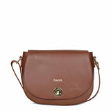 Favore Women Dark Brown Leather Saddle Bags