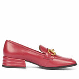 Saint Jenny Cherry Leather Handcrafted Moccasins