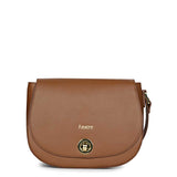 Favore Women Tan Leather Saddle Bags