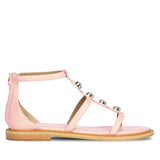 Saint Arlia Rivoli Stone Studded Light Pink Leather Sandals