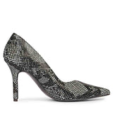 Saint Mirella Snake Print Black Leather Pumps