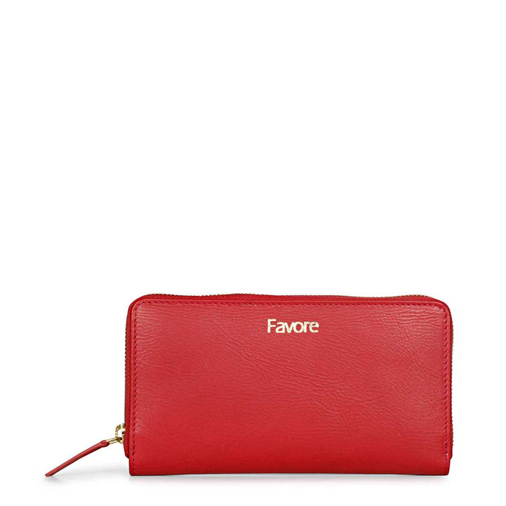 Favore Red Leather Purse Clutches