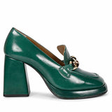 Saint Benoîte Green Patent Leather Handcrafted Moccasins