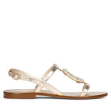 Saint Daisy Gold Leather Flat Sandal