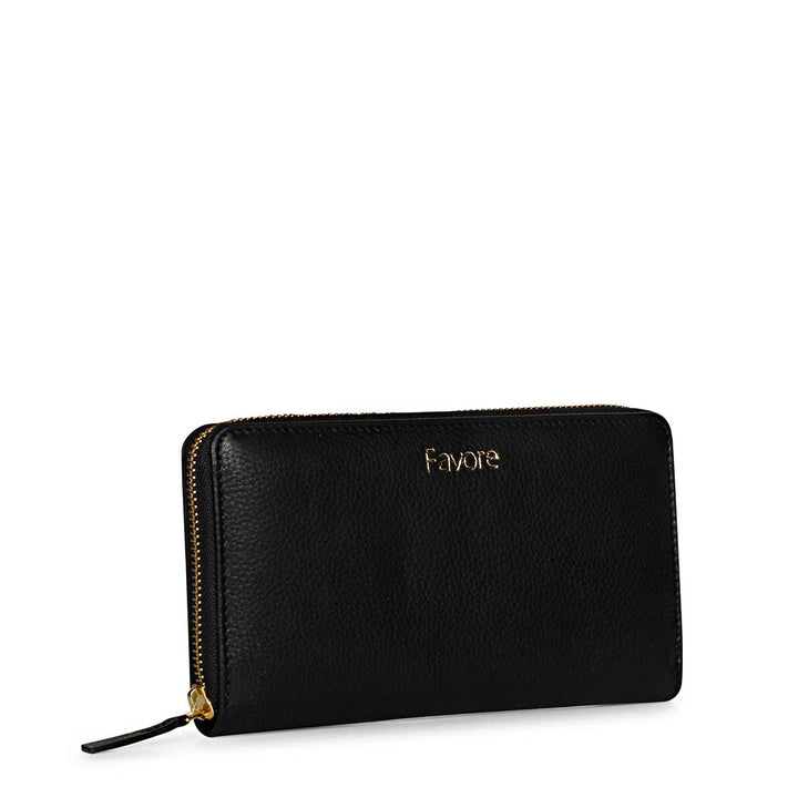 Favore Black Leather Purse Clutches