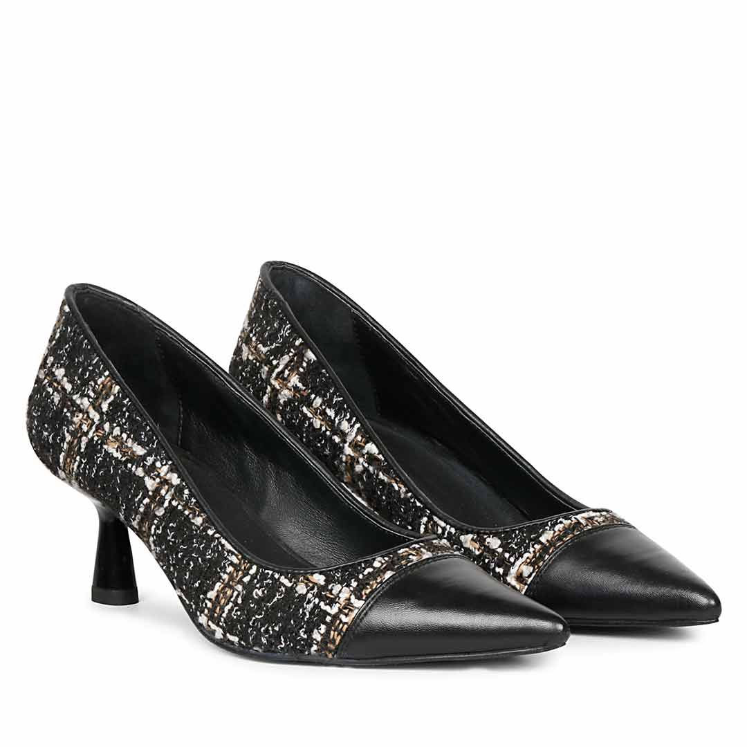 Saint Aviva Black Leather Pumps