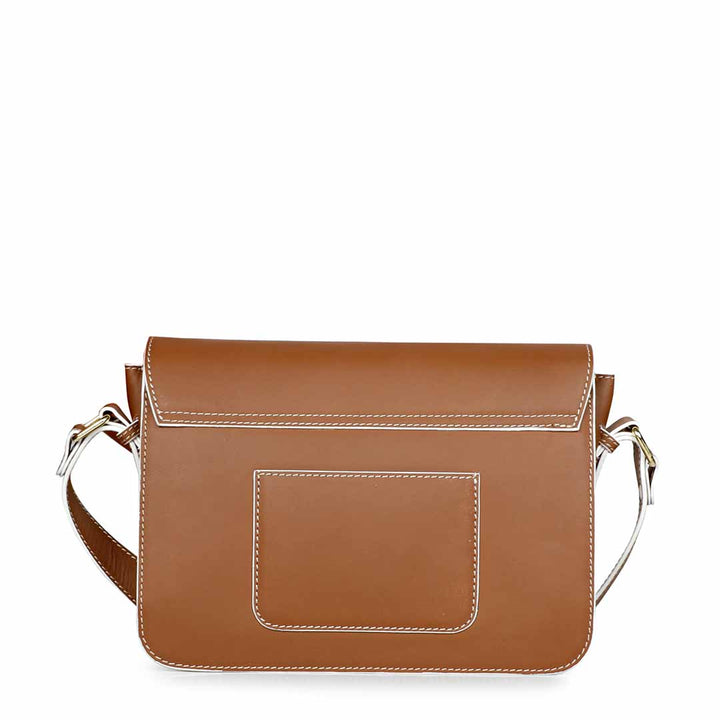 Favore Women Tan Leather Shoulder Bags