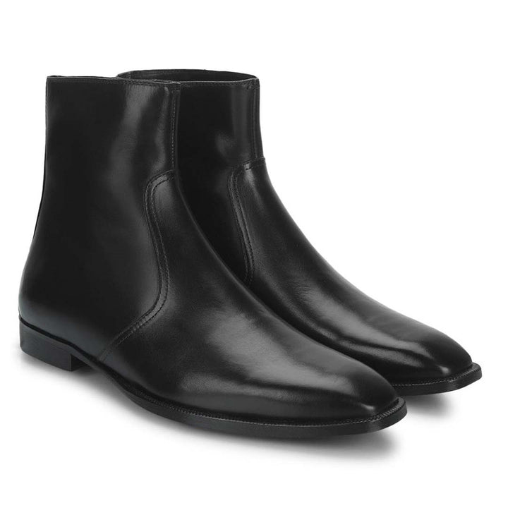 Saint Frederick Black Leather Ankle Boot