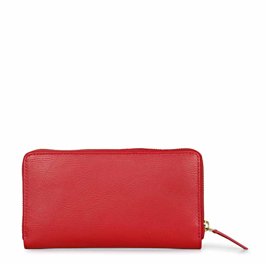 Favore Red Leather Purse Clutches