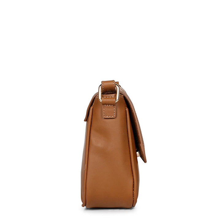 Favore Women Tan Leather Sling Bags