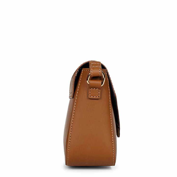 Favore Women Tan Leather Sling Bags