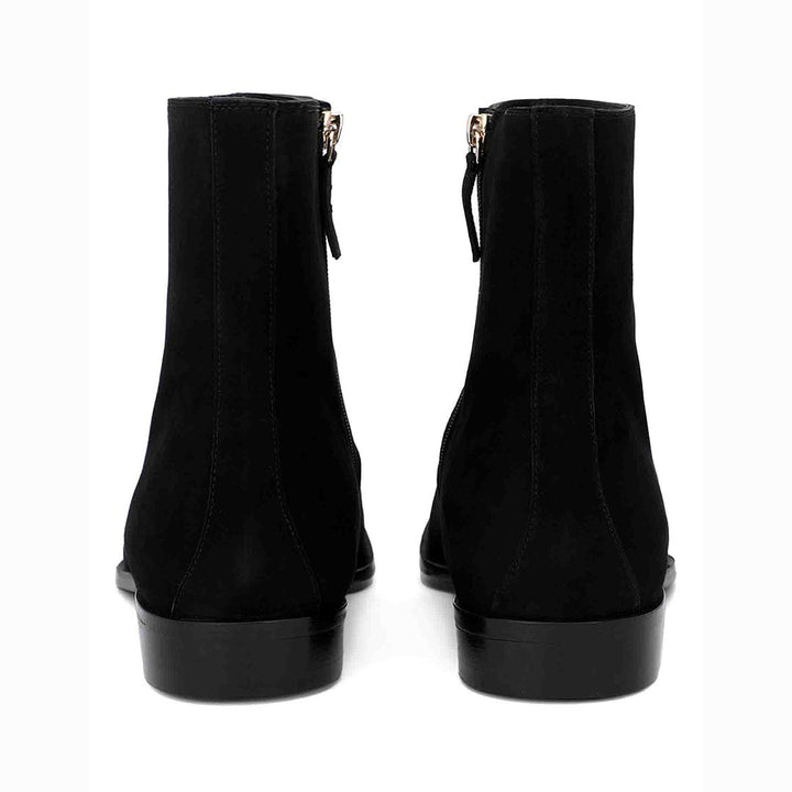 Saint Amorino Black Nubuck Leather Ankle Boots