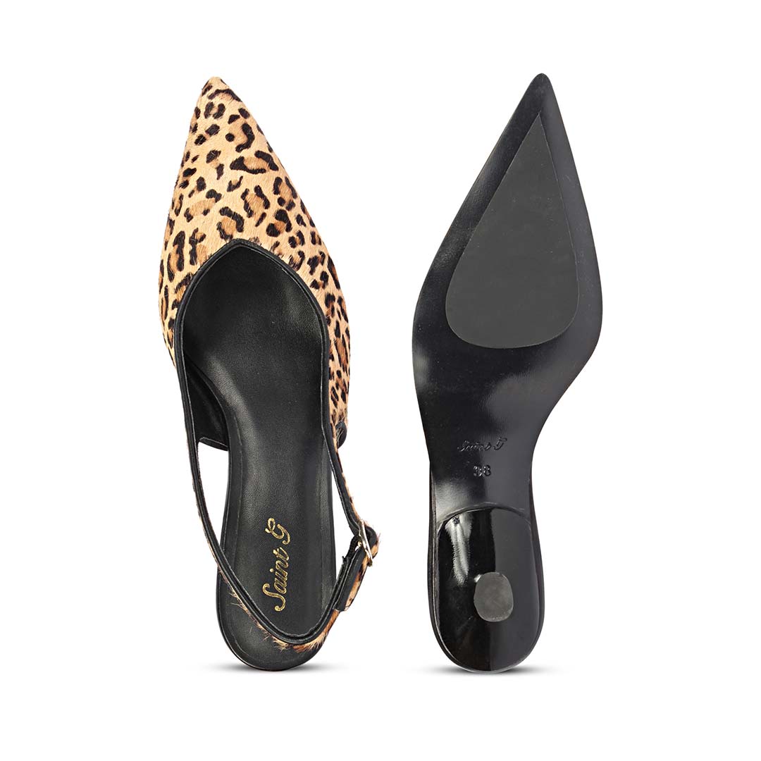 Saint Jeanne Leo Print Leather Pumps