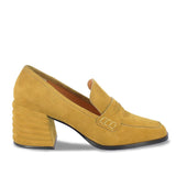 Amelia Mustard Suede Leather Moccasins