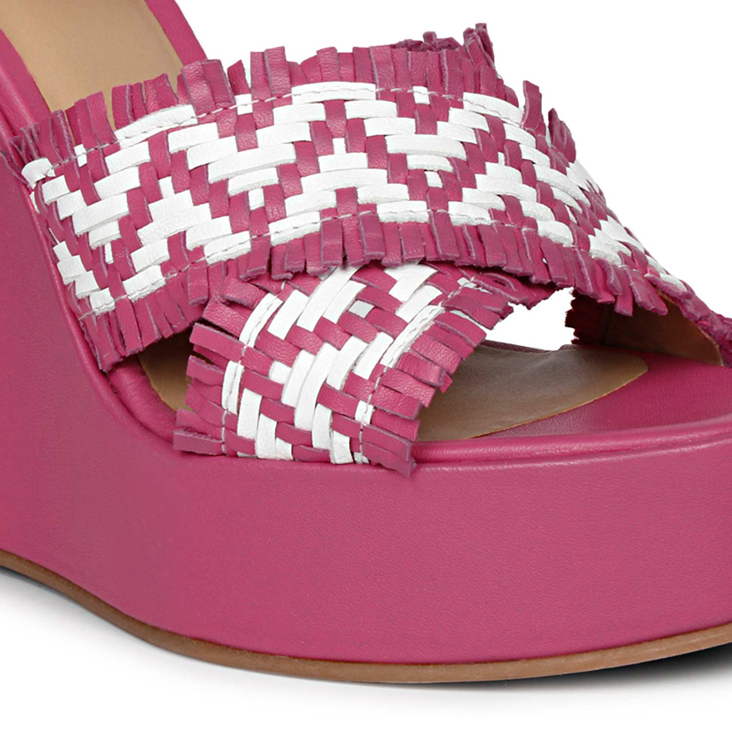 Womens pink wedge discount sandals