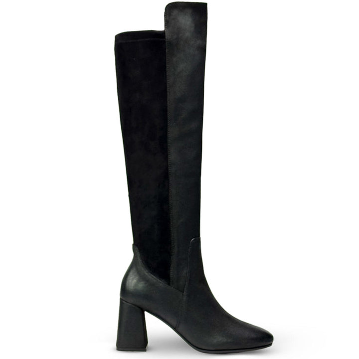 Saint Elexis Black Leather Knee High Boots