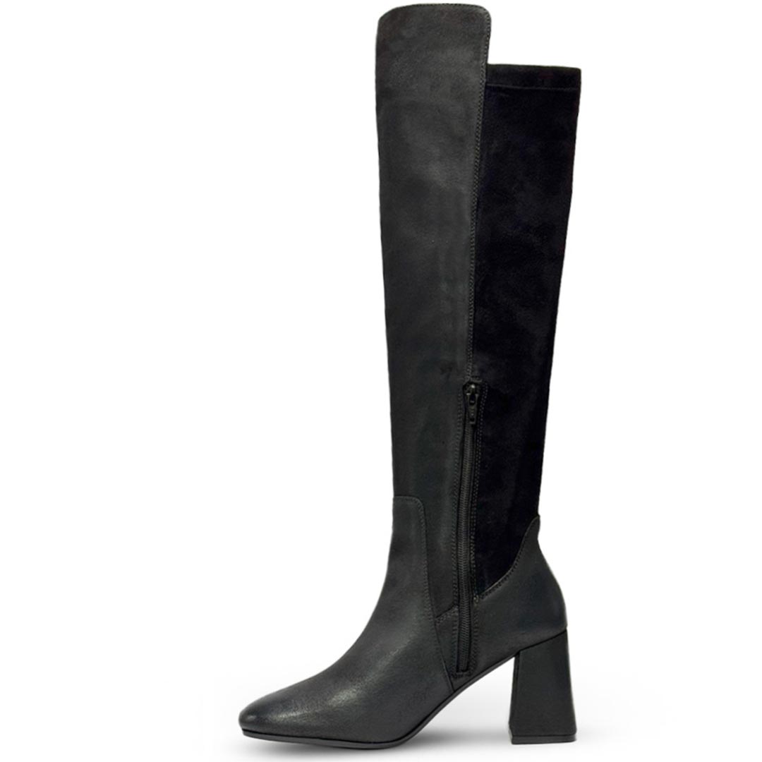 Saint Elexis Black Leather Knee High Boots