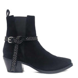 Saint Accorda Black Suede Leather Ankle Boots