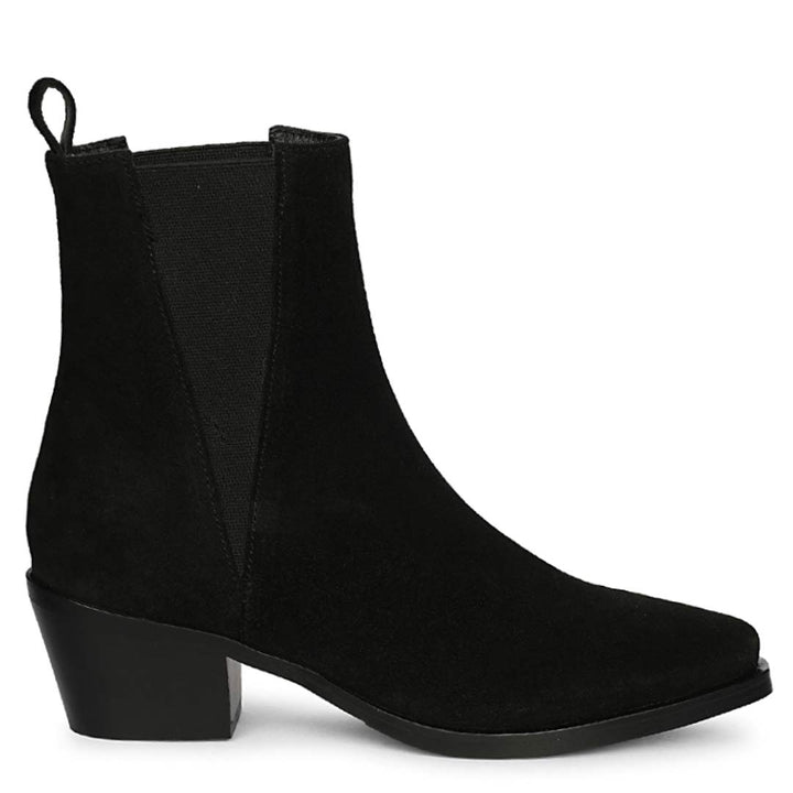 Saint Accorda Black Suede Leather Ankle Boots