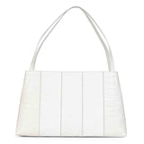 Favore White Leather Structured Handheld Bag