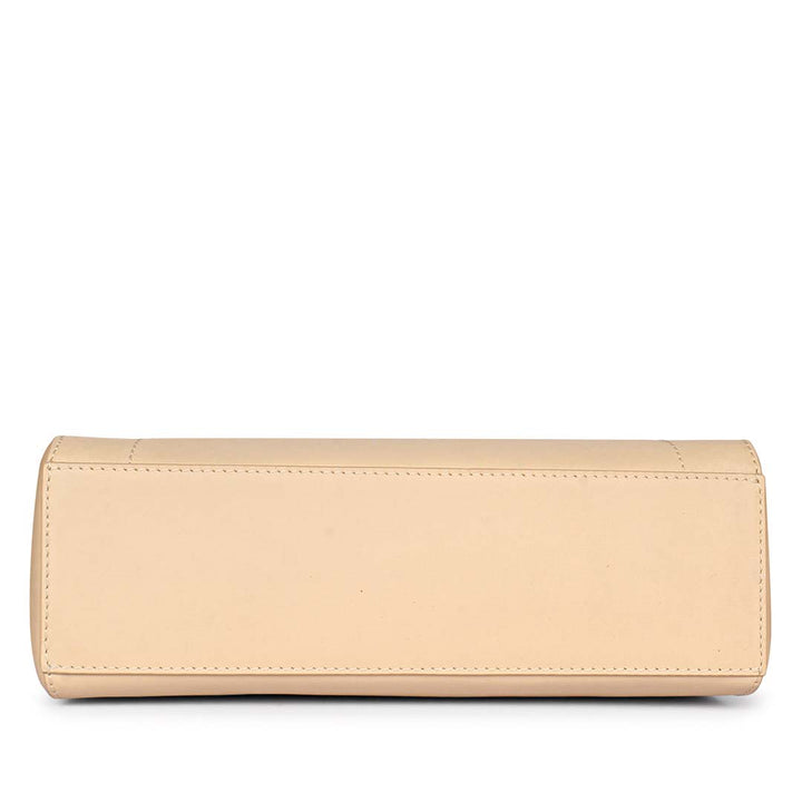 Favore Beige Women Leather Structured Sling Bag