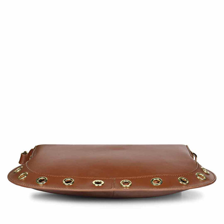 Favore Brown Women Leather Structured Sling Bag