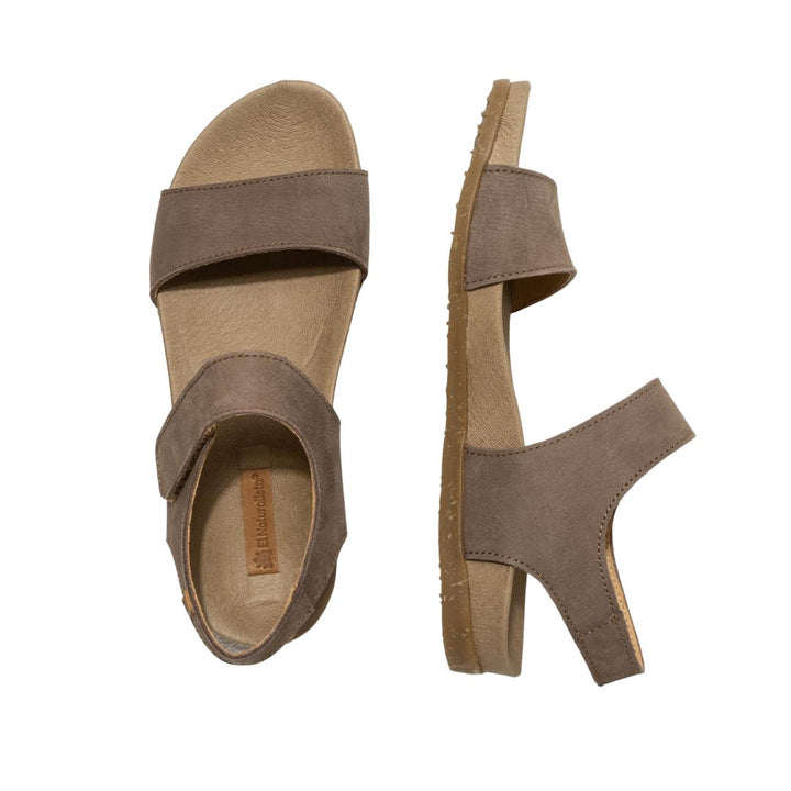 El Naturalista Plume Embellished Leather Block Sandals with Buckle