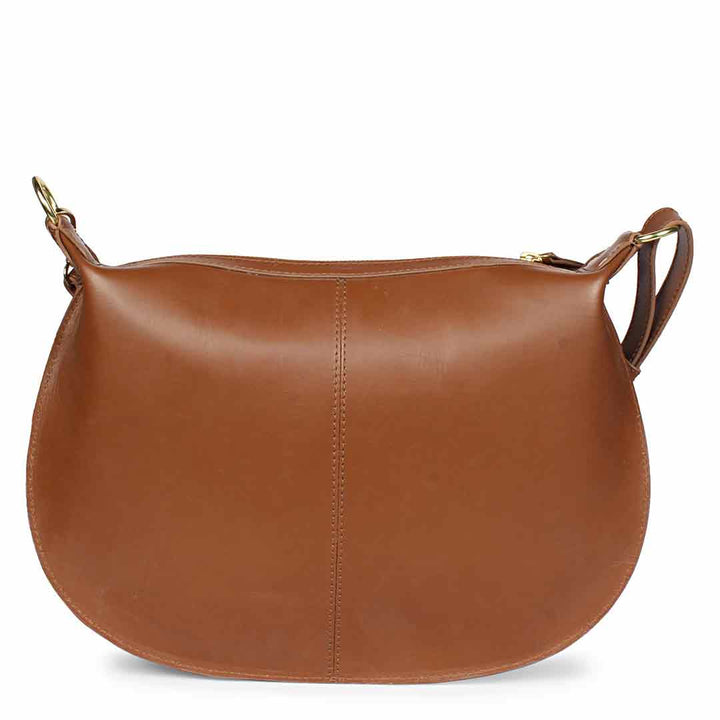 Favore Brown Women Leather Structured Sling Bag