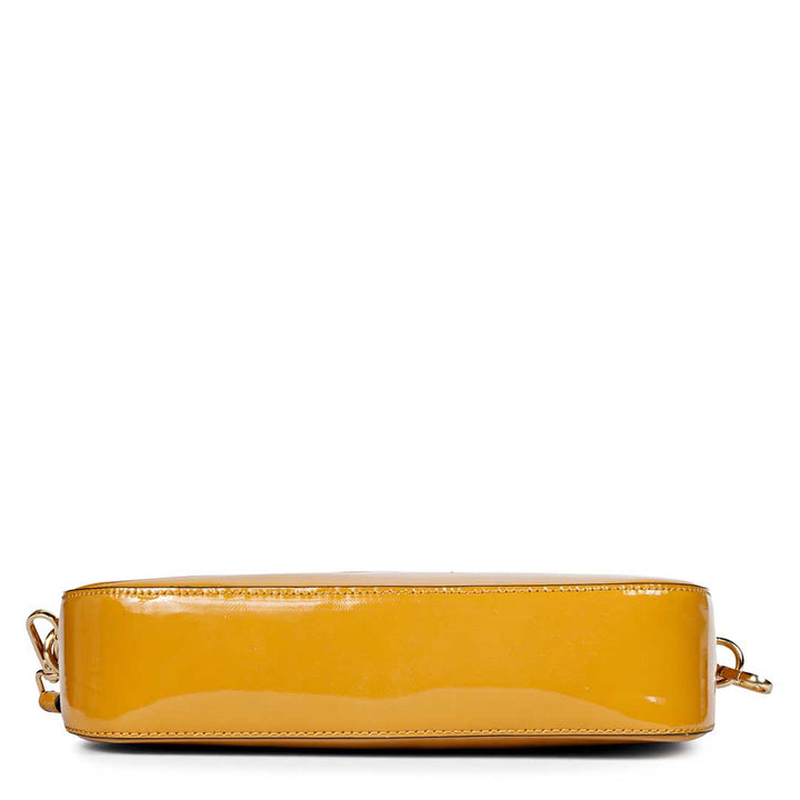 Favore Yellow Leather Structured Sling Bag