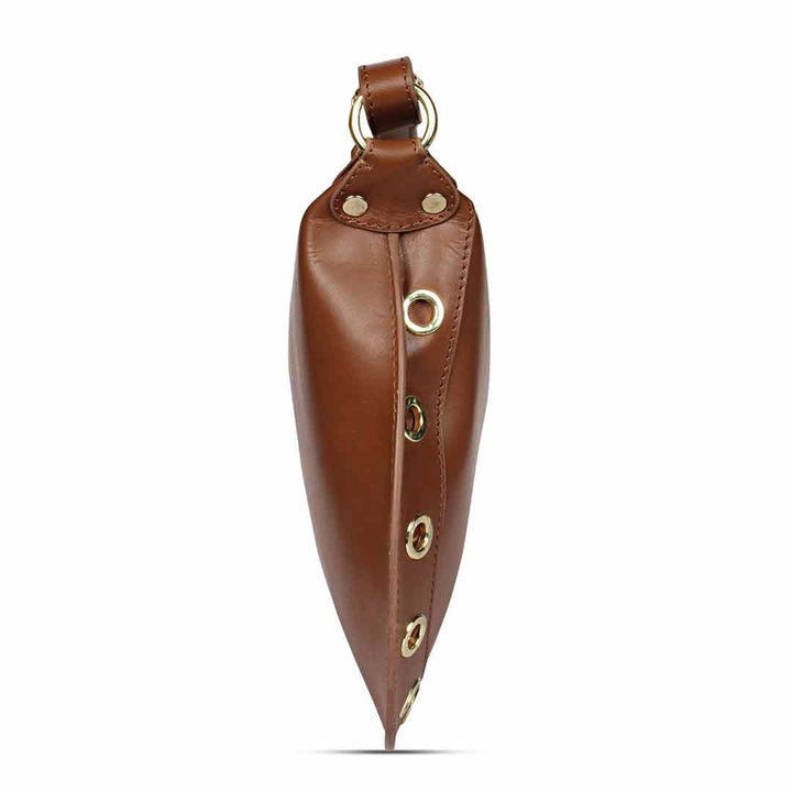 Favore Brown Women Leather Structured Sling Bag