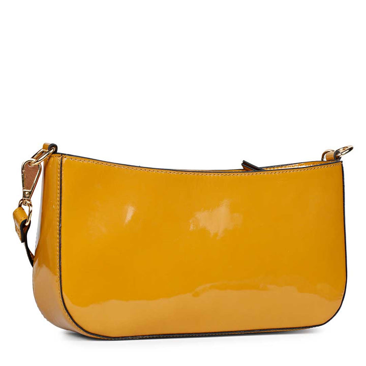 Favore Yellow Leather Structured Sling Bag