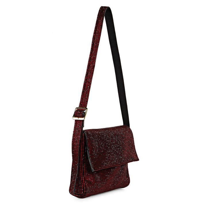 Mattie Crystal Embellished Red Leather Mini Handbags