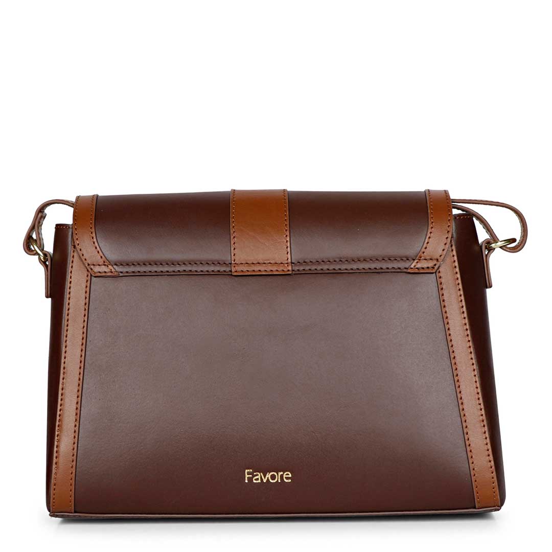 Favore Brown Leather Womens Sling Bag