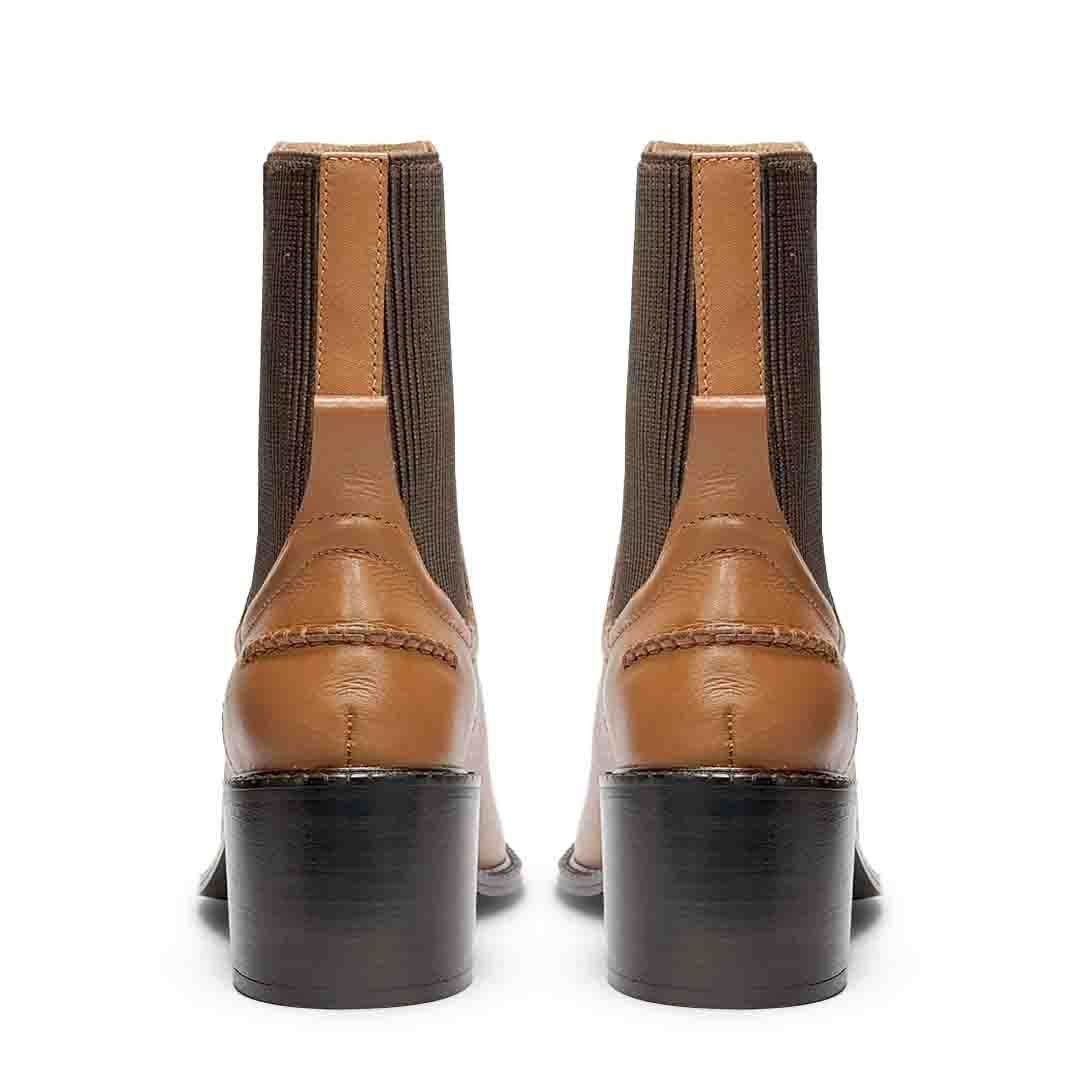 Saint Zoie Camel High Ankle Leather Chelsea Boots