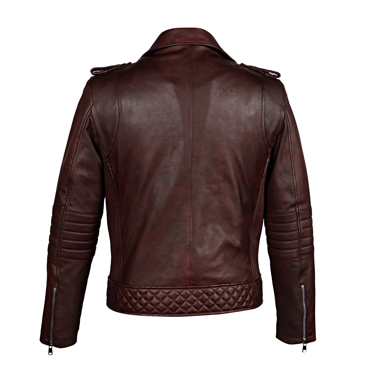 Infinity Men's Classic Warm Brown Leather Biker Jacket India | Ubuy