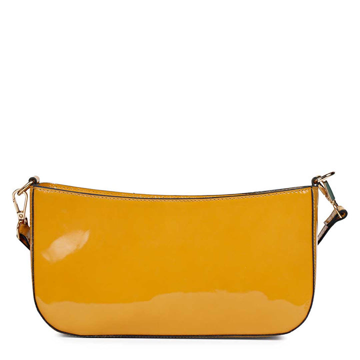 Favore Yellow Leather Structured Sling Bag