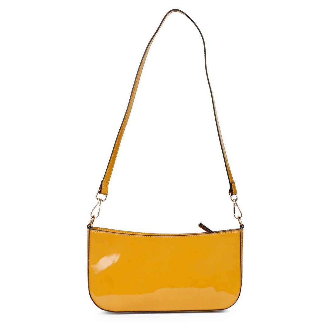 Favore Yellow Leather Structured Sling Bag