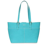 Favore Blue Womens Leather Shopper Tote Bag