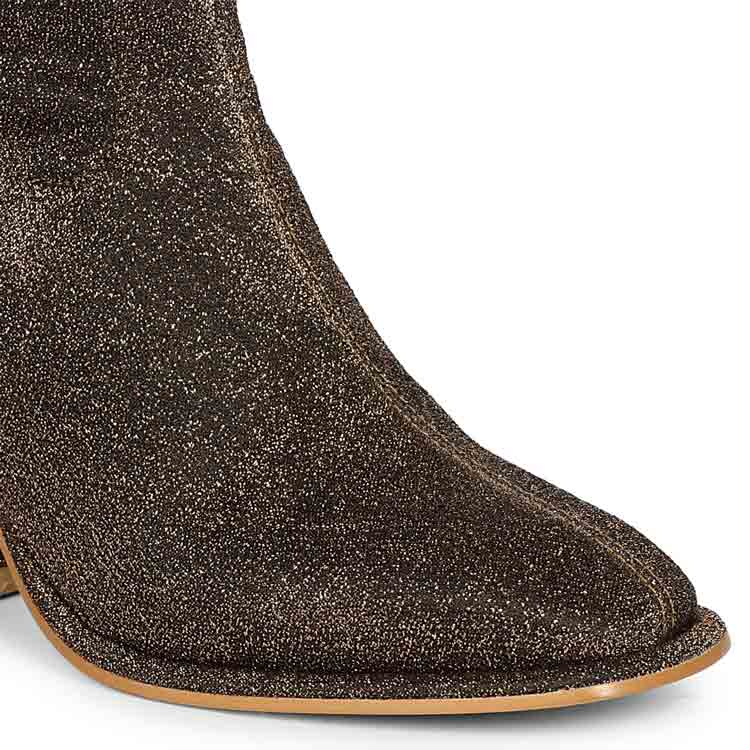 Saint Saveria Bronze Metallic Stretch Fabric Ankle Boots