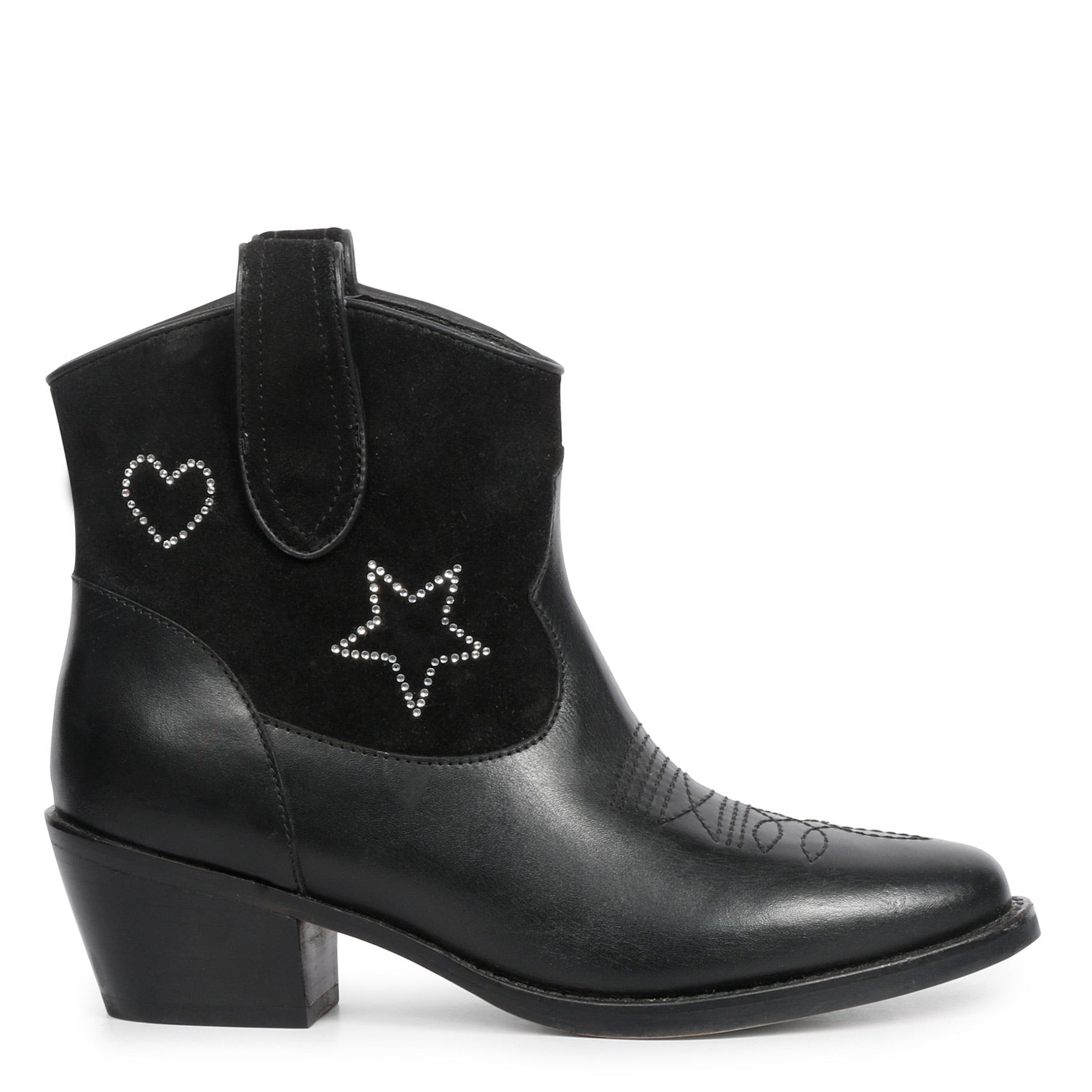 Black boots shop with silver stars