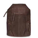 Favore Brown Suede Leather Oversized Structured Backpacks