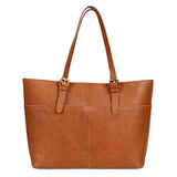 Favore Womens Tan Leather Structured Shoulder Bag