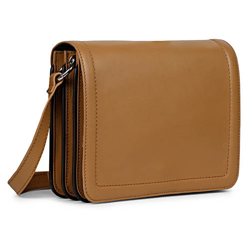 Favore Tan Leather Structured Sling Bag