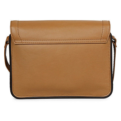 Favore Tan Leather Structured Sling Bag