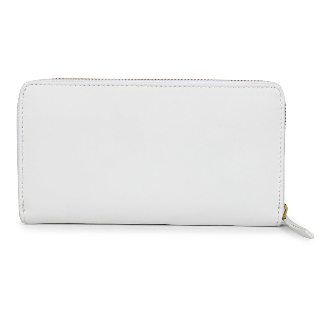 Favore White Leather Purse Clutche