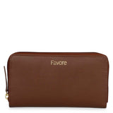 Favore Brown Leather Purse Clutches