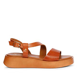 ViviBlu Tan  Leather Platform Sandals