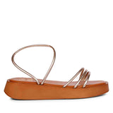 ViviBlu Gold Leather Flat Sandals